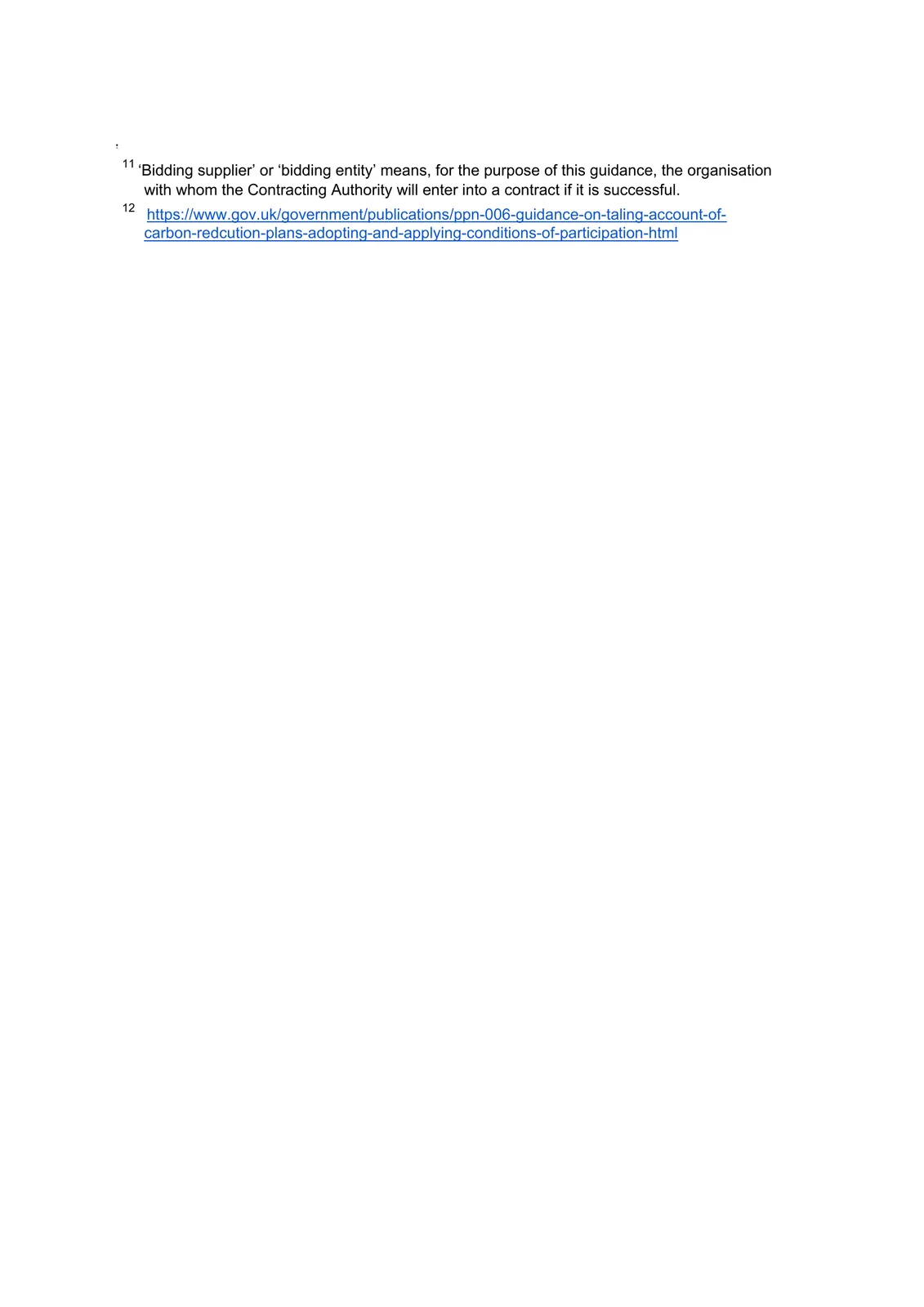 Page 2 of the PPN 006 Carbon Reduction Plan template
