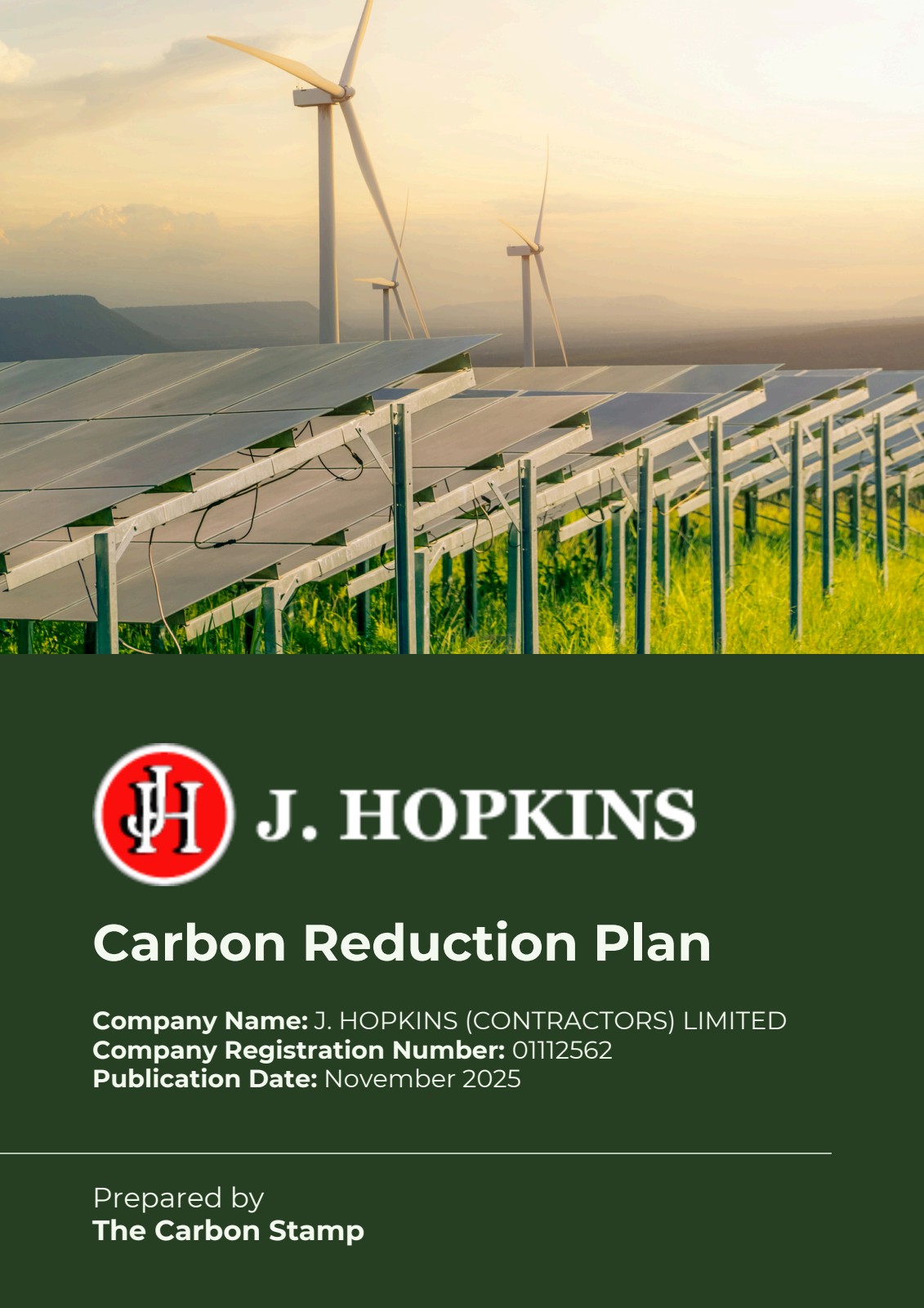 J Hopkins Contractors Carbon Impact Report 2025 Title Page