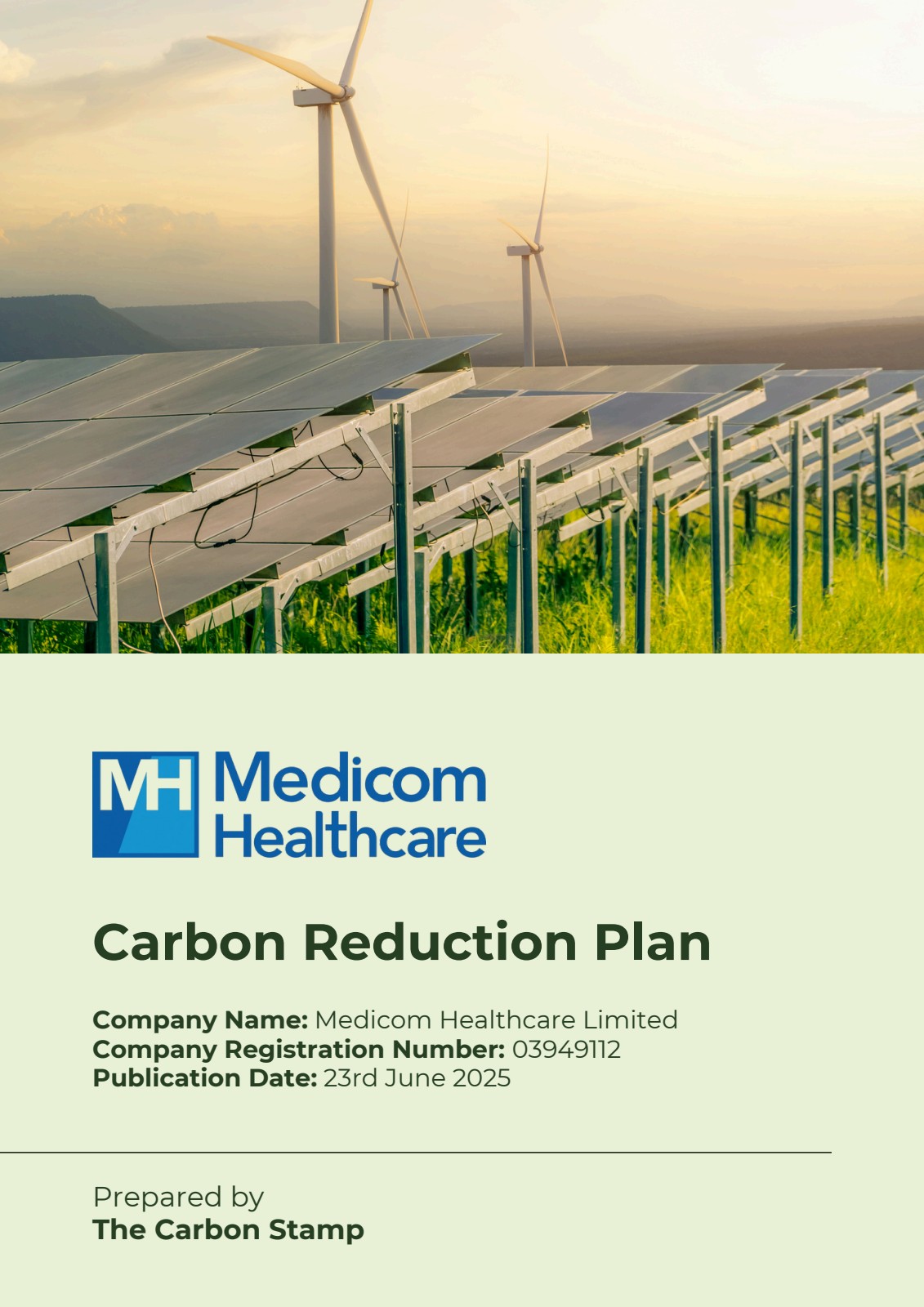 Medicom Healthcare Carbon Reduction Plan 2025 - Prepared by The Carbon Stamp
