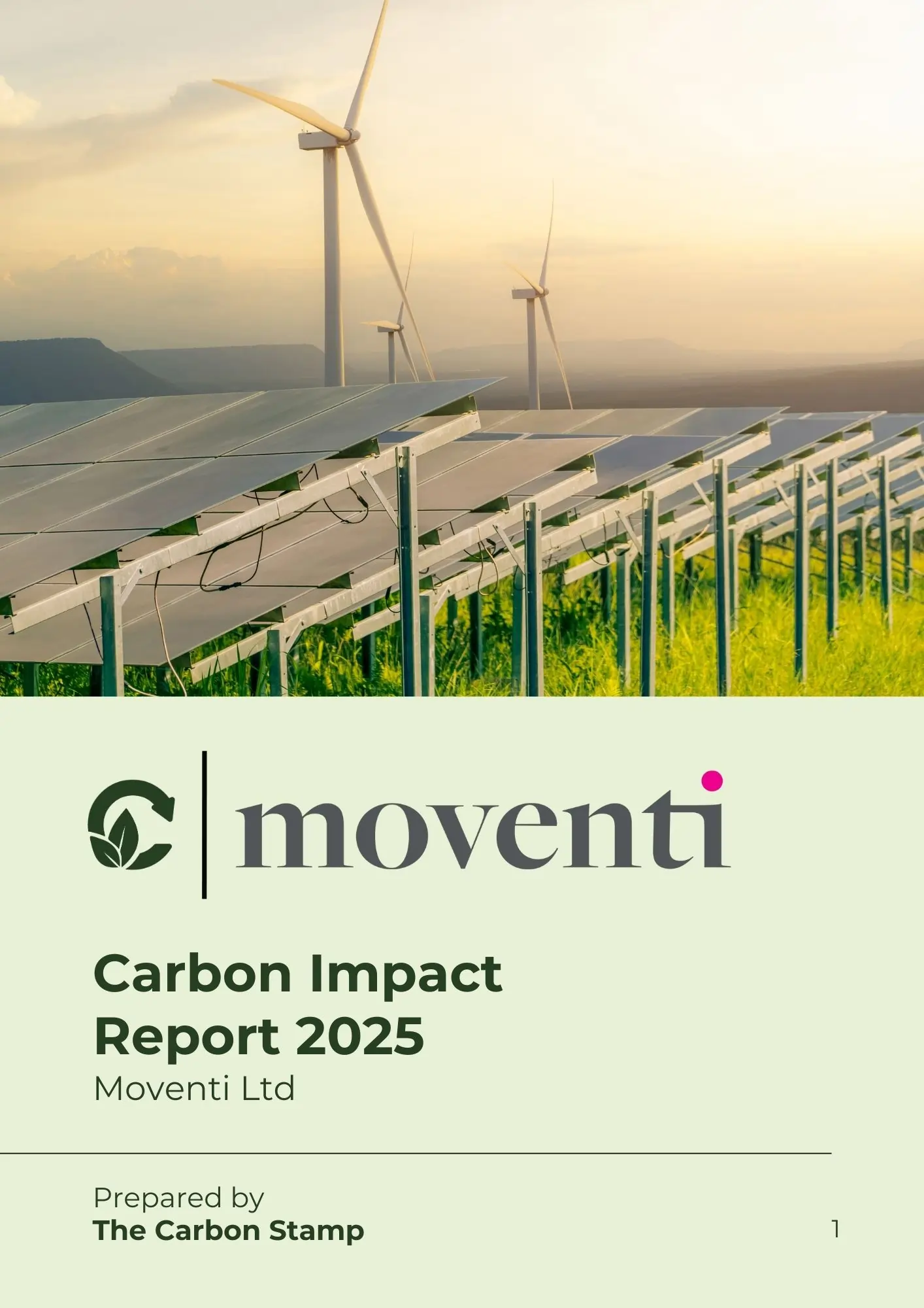 Moventi carbon footprint report title page