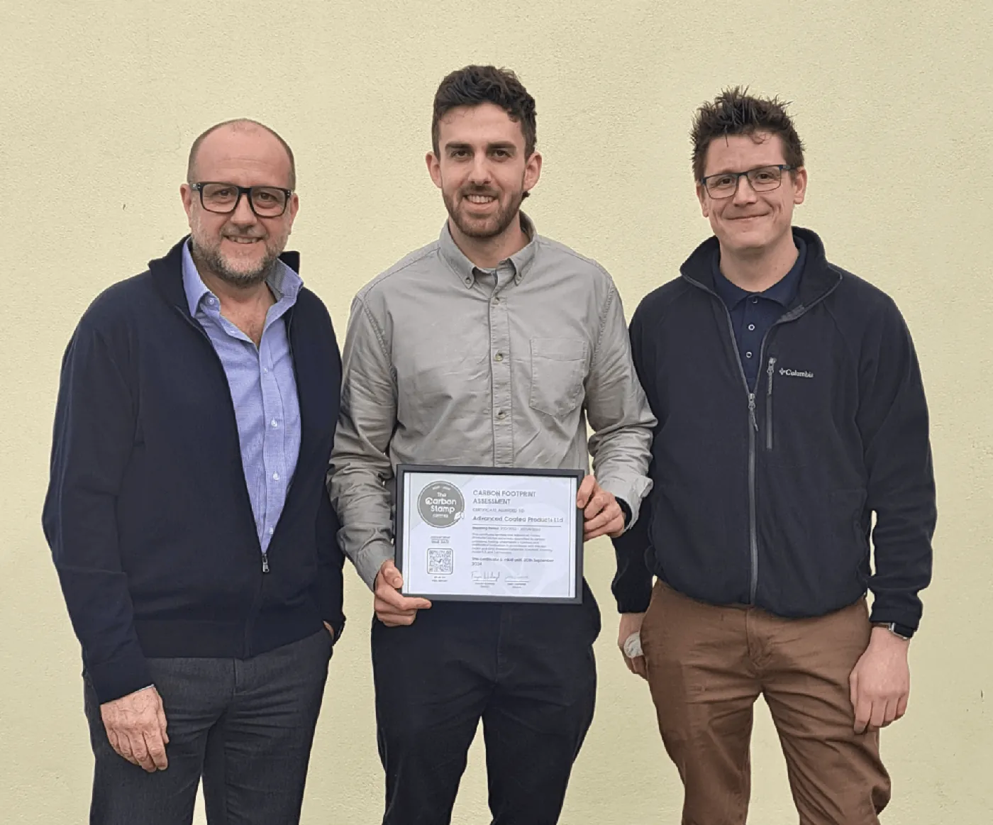 Celebrating Advanced Coated Products' carbon assessment completion with their team