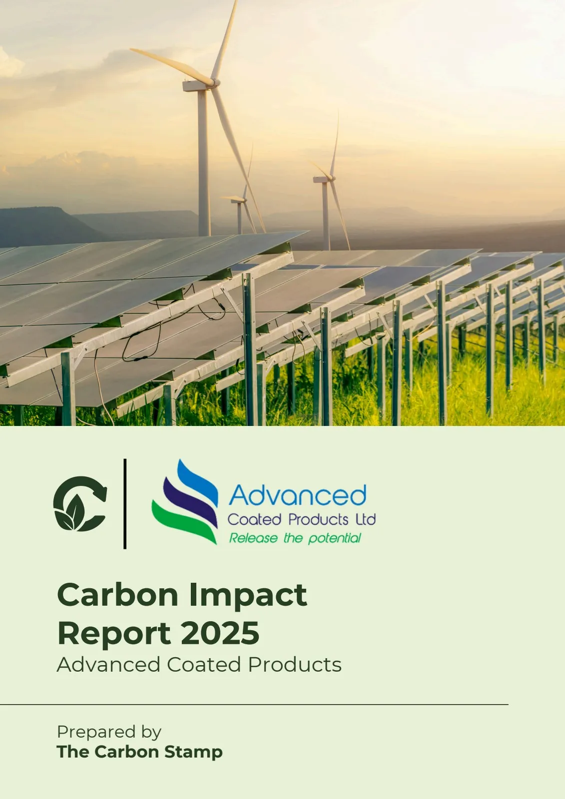 Advanced Coated Products carbon footprint report cover