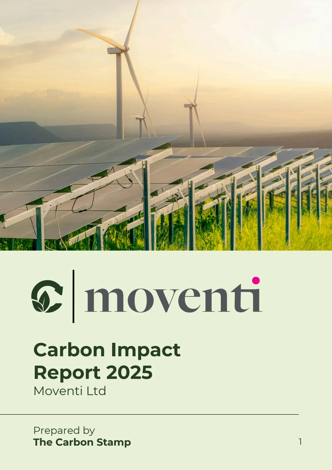 Moventi carbon footprint report cover